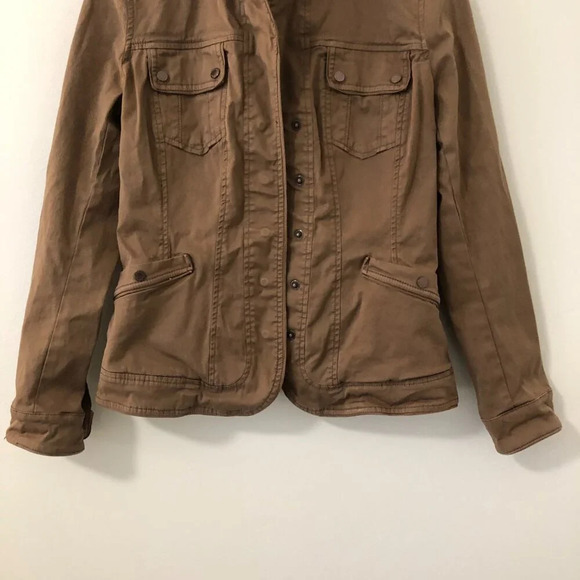 3/$25 ❥ White House Black Market Cargo Cotton Jacket Anorak Light Brown Size 4 - Picture 3 of 9